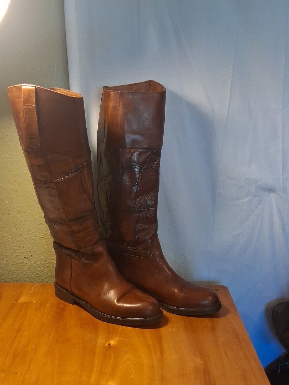 Joan And David Women's Tall Leather Riding Boots - Brown Size 37 1/2